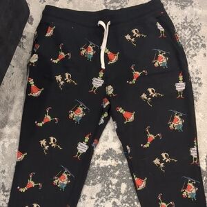 Men's Black Grinch Print Joggers